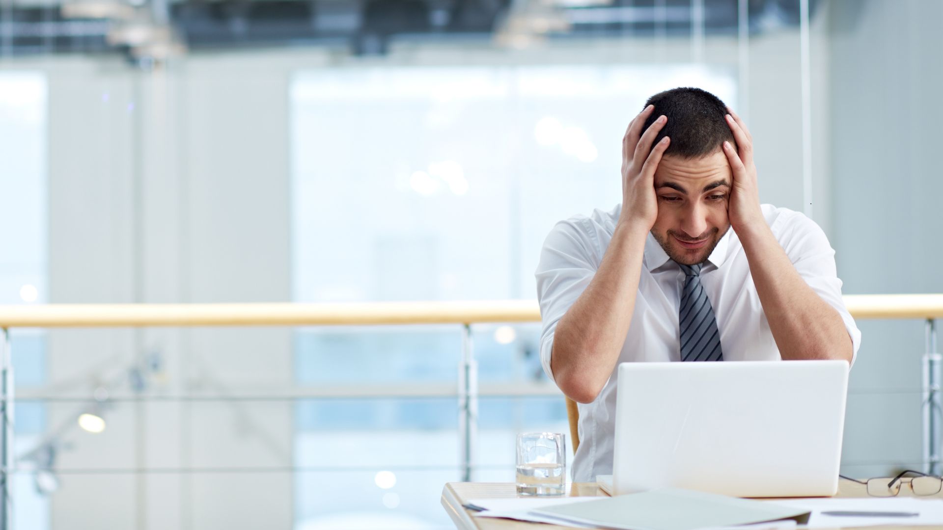 man stressing over BAS error