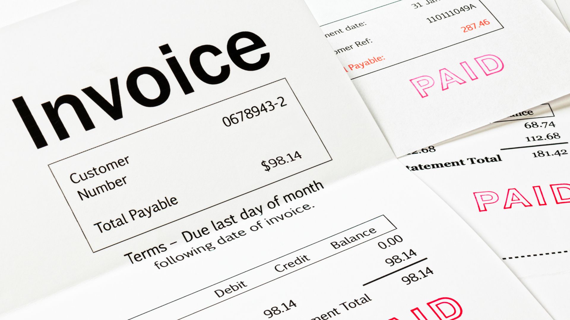 invoice paid and sent to accounts recievable
